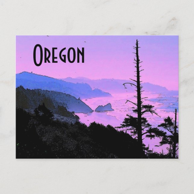 Postal Postcard de la Costa de Oregón (Anverso)