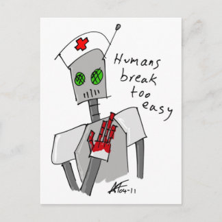 Postal Postcard de la enfermera Robot