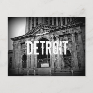 Postal Postcard de la estación central de Detroit Michiga