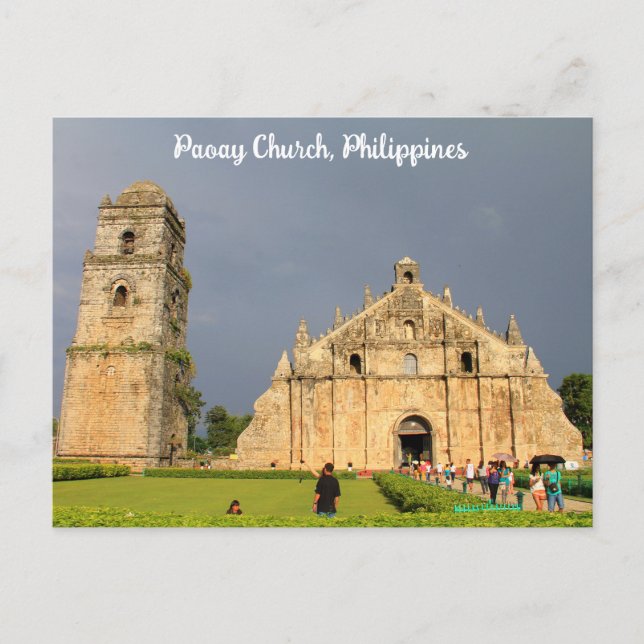 Postal Postcard de la Iglesia de Filipinas de Paoay (Anverso)