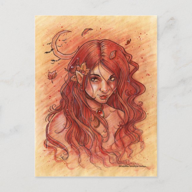 Postal Postcard de la luna de otoño (Anverso)