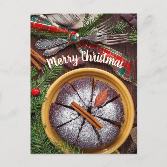 Postal Postcard de la mesa navideña navideña (Anverso)