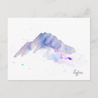 Postal Postcard de la montaña acuarela - Tryfan