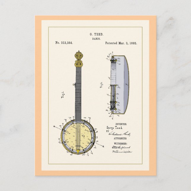 Postal Postcard de la patente de Teed (Anverso)