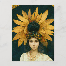 Postal Postcard de la princesa del girasol Slava
