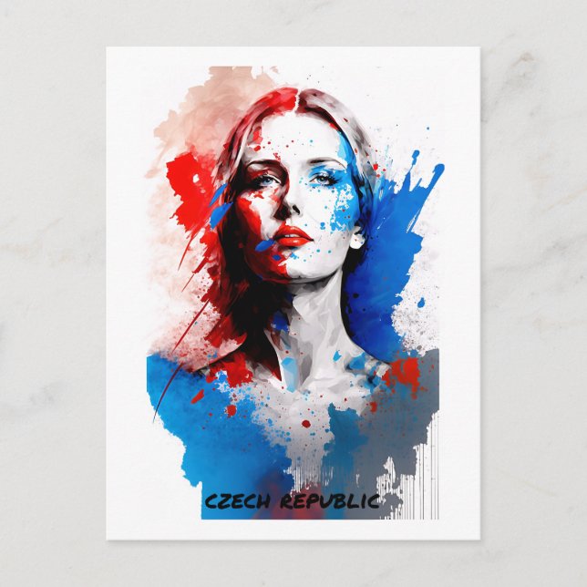 Postal Postcard de la República Checa - Resumen de retrat (Anverso)