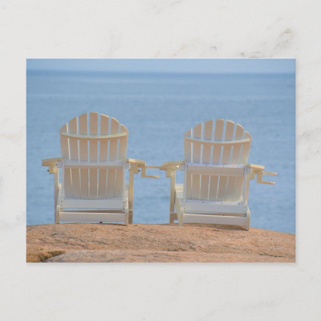 Postal Postcard de las sillas de Adirondack de la costa (Anverso)