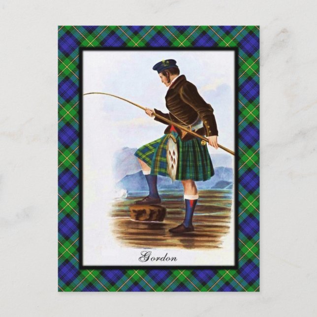 Postal Postcard de los sueños escoceses de Clan Gordon (Anverso)