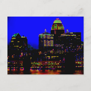 Postal Postcard de Louisville Neon Skyline