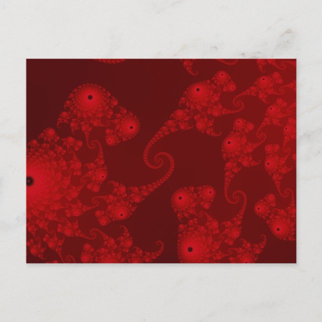 Postal Postcard de manada de caballito de mar rojo profun (Anverso)