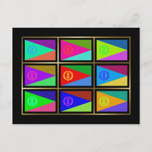 Postal Postcard de marcas multihue de Eritrea