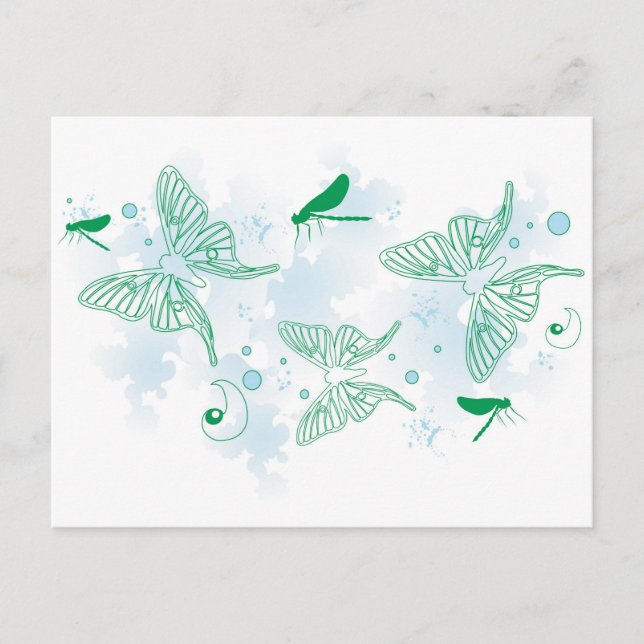 Postal Postcard de mariposas (Anverso)