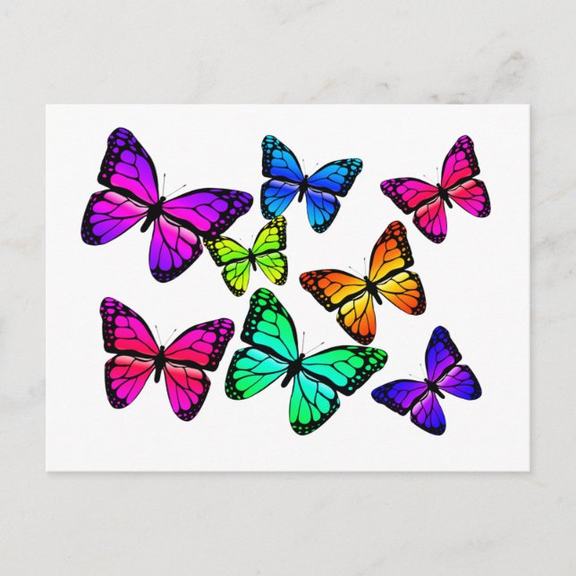 Postal Postcard de mariposas (Anverso)