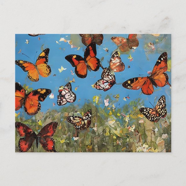 Postal Postcard de mariposas (Anverso)