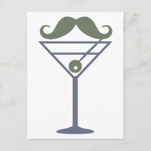 Postal Postcard de Martini Mustache personalizado