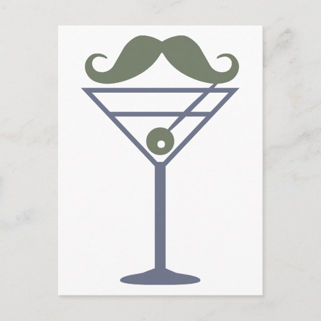 Postal Postcard de Martini Mustache personalizado (Anverso)