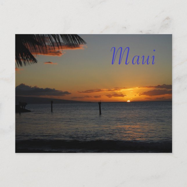 Postal Postcard de Maui Sunset (Anverso)
