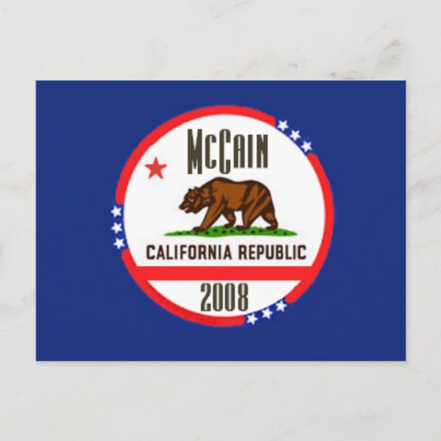 Postal Postcard de McCain CALIFORNIA (Anverso)