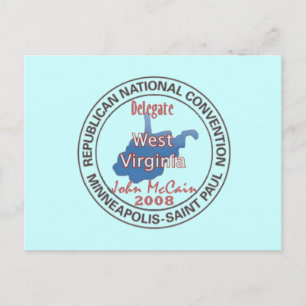 Postal Postcard de McCAIN WV RNC