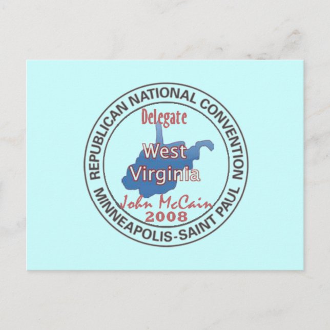 Postal Postcard de McCAIN WV RNC (Anverso)