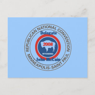 Postal Postcard de McCain WYOMING RNC
