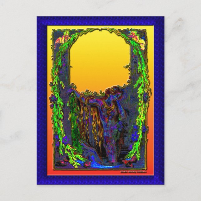 Postal Postcard de Mermaid Floral Sunrise (Anverso)