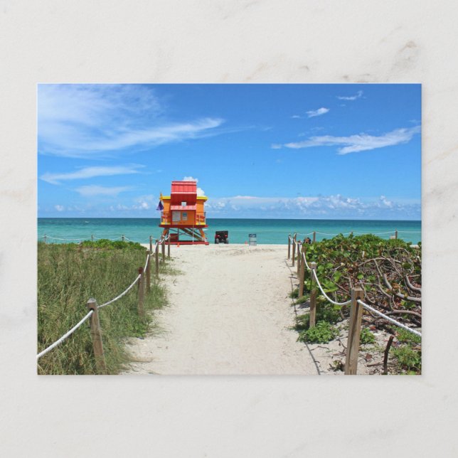 Postal Postcard de Miami Beach Life Guard Station (Anverso)