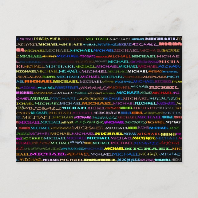 Postal Postcard de Michael Text Design I (Anverso)