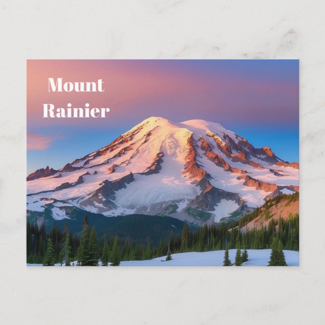 Postal Postcard de Mount Rainier (Anverso)