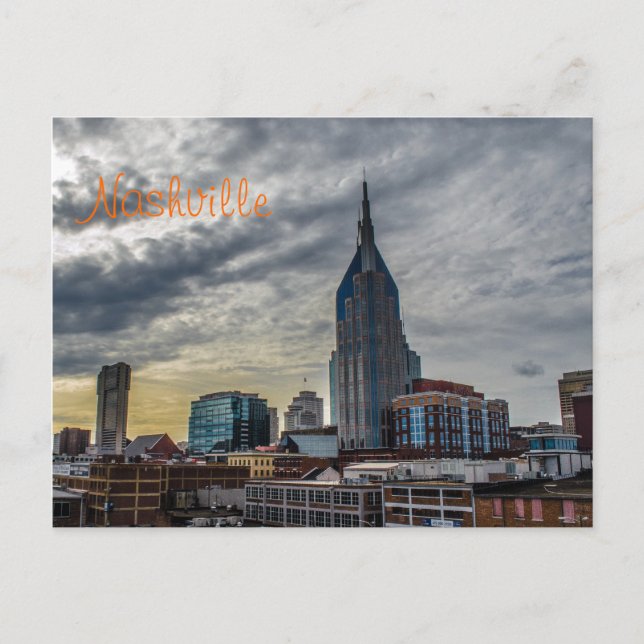 Postal Postcard de Nashville con texto (Anverso)