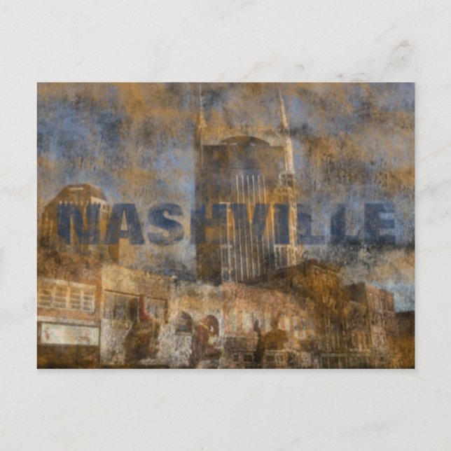 Postal Postcard de Nashville Grunge (Anverso)