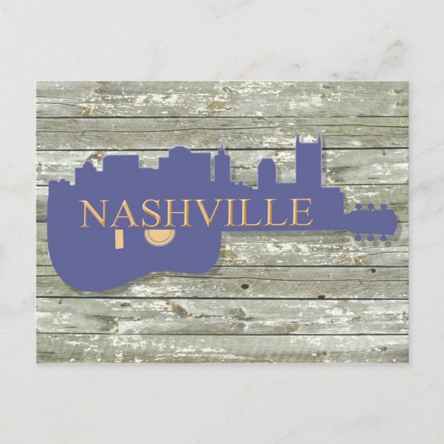 Postal Postcard de Nashville Guitar Skyline (Anverso)