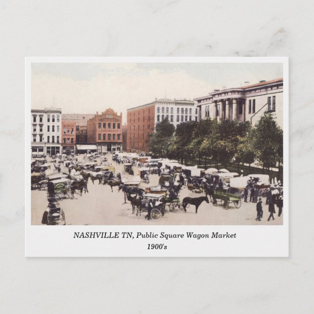 Postal Postcard de Nashville TN, Wagon Market 1900 (Anverso)