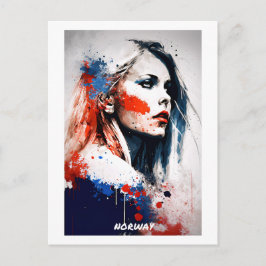 Postal Postcard de Noruega - Retrato - Mundo de las Mujer