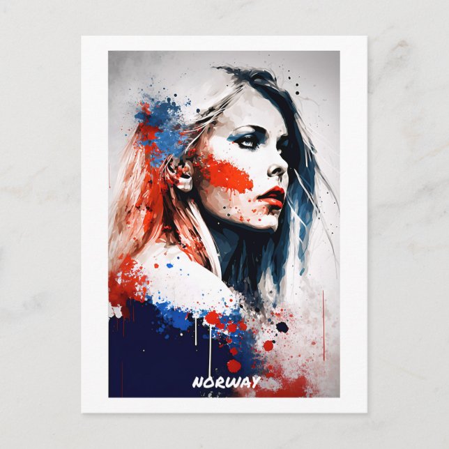 Postal Postcard de Noruega - Retrato - Mundo de las Mujer (Anverso)