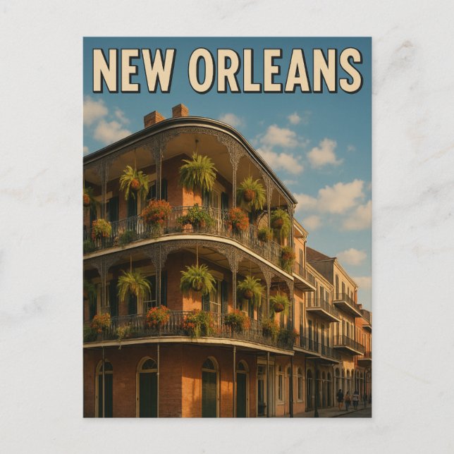Postal Postcard de Nueva Orleans (Anverso)