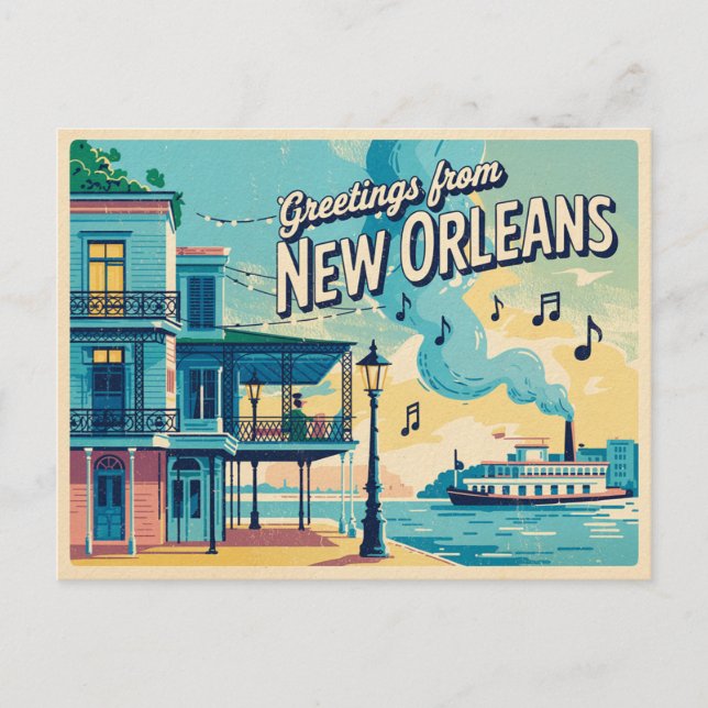 Postal Postcard de Nueva Orleans (Anverso)