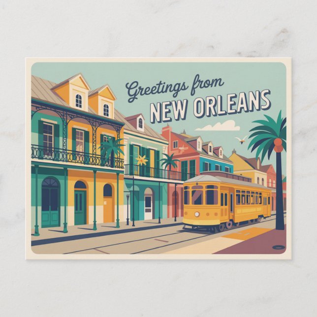 Postal Postcard de Nueva Orleans | Saludos desde (Anverso)