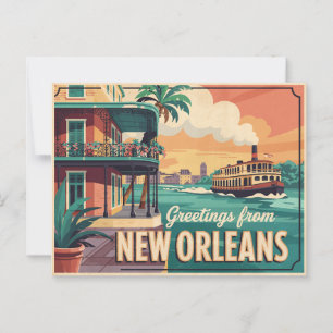 Postal Postcard de Nueva Orleans   Saludos desde