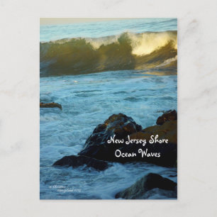 Postal Postcard de olas oceánicas NJ Shore