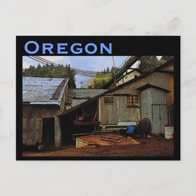 Postal Postcard de Oregon Sawmill (Anverso)