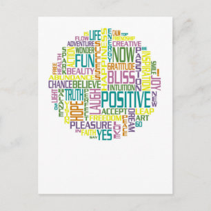 Postal Postcard de palabras positivas