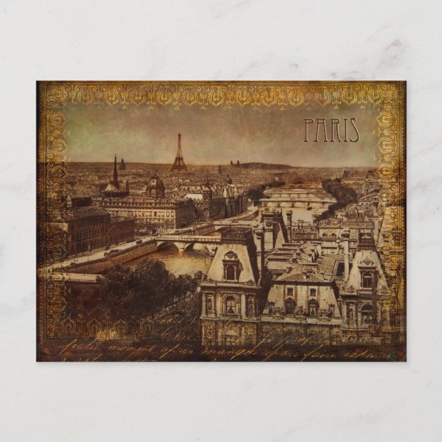 Postal Postcard de París de época (Anverso)