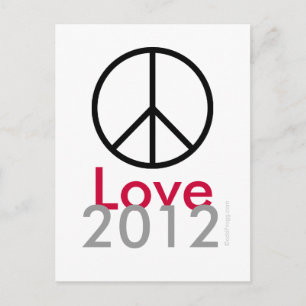 Postal Postcard de Peace Love 2012