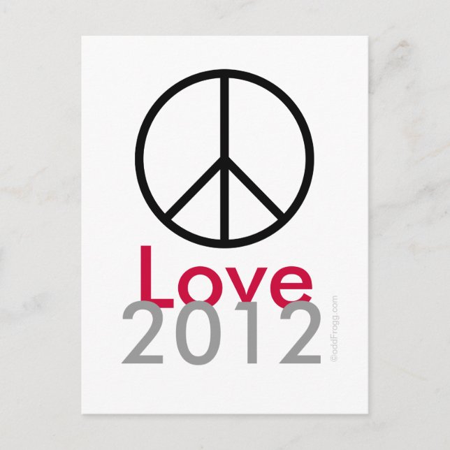 Postal Postcard de Peace Love 2012 (Anverso)