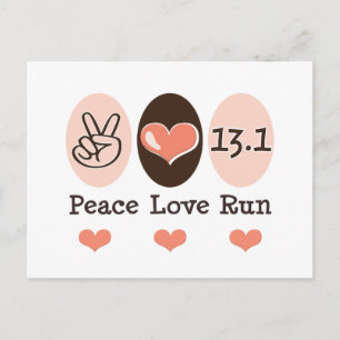 Postal Postcard de Peace Love Run 13.1
