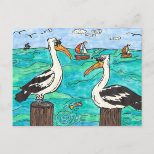 Postal Postcard de Pelicans