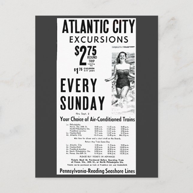 Postal Postcard de Pennsylvania Reading Seashore Lines 19 (Anverso)