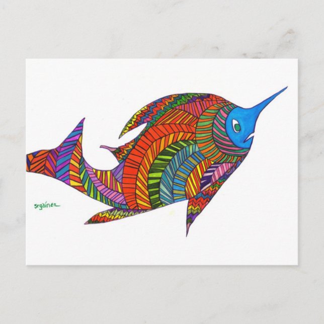 Postal Postcard de pescado de Harry Herringbone (Anverso)