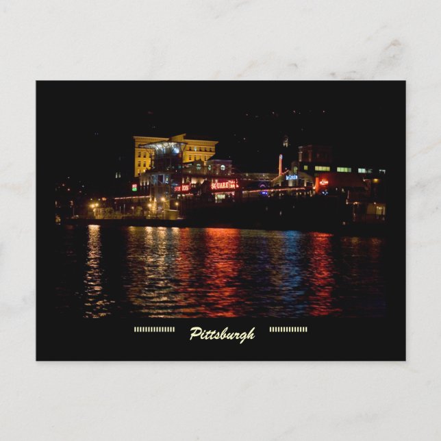 Postal Postcard de Pittsburgh - Plaza de la Estación (Anverso)